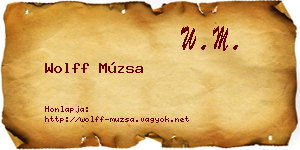 Wolff Múzsa névjegykártya
