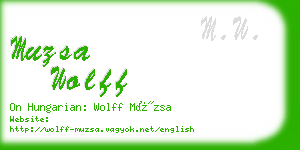 muzsa wolff business card